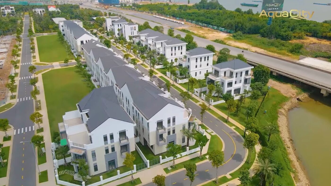 hình ảnh tiến độ khu phố mẫu Aqua City