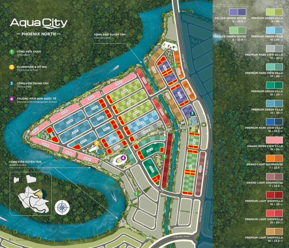 mặt bằng phoenix north đảo phượng hoang aqua city