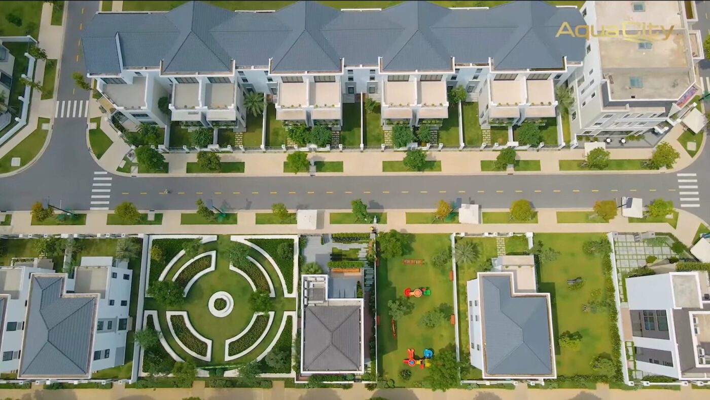 hình ảnh tiến độ khu phố mẫu Aqua City