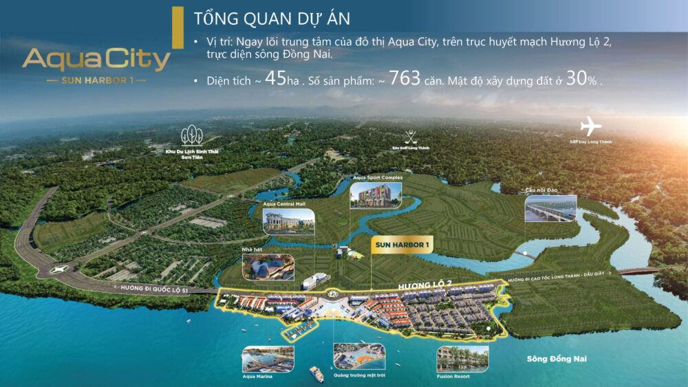 Tổng quan vị trí khu sun harbor 1 aqua city