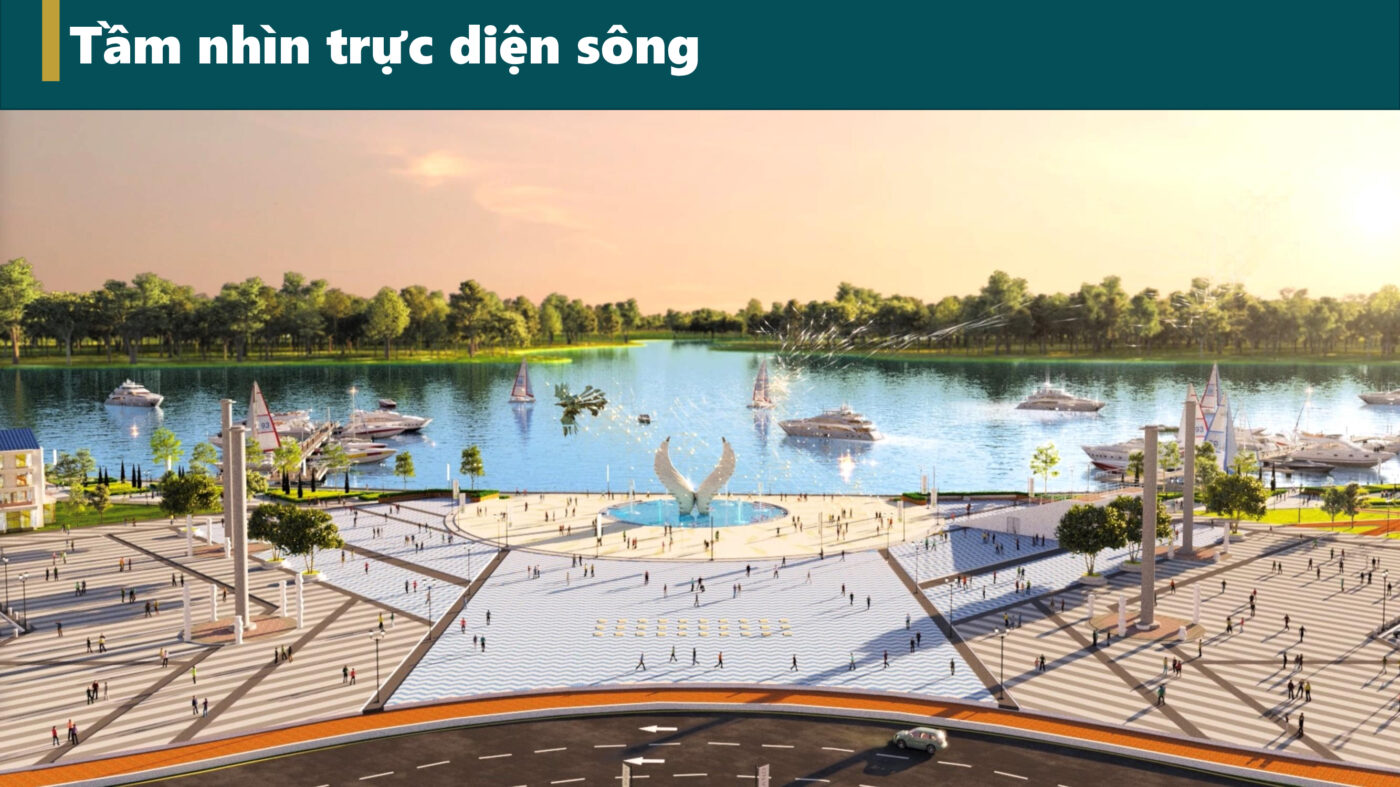 quảng trường view trực diện sông aqua city