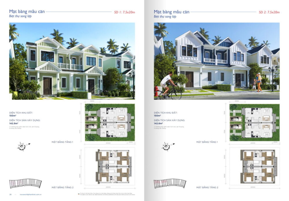 mẫu biệt thự song lập 7.5x20 florrida 2 novaworld pahn thiết