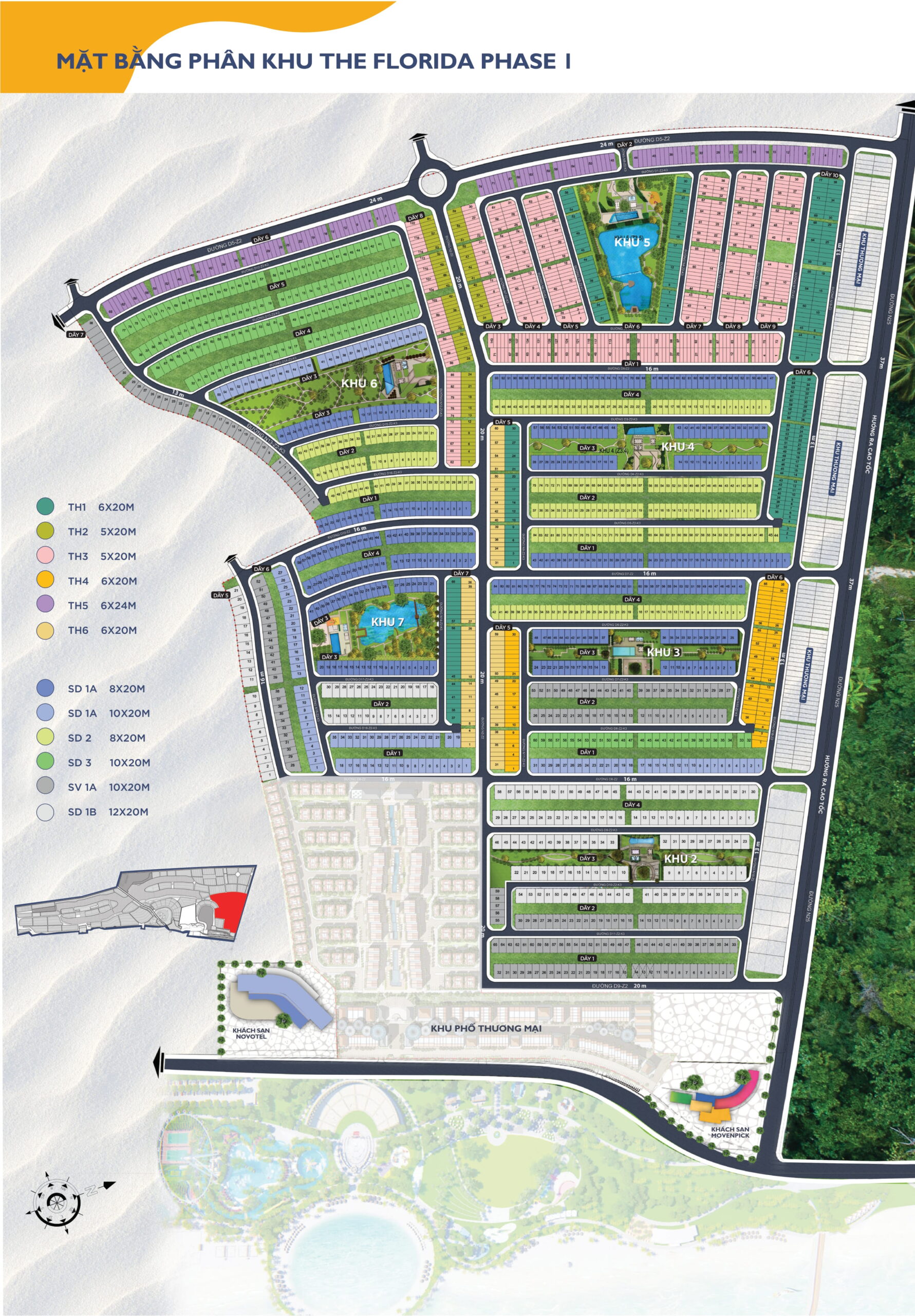 mặt bằng Phân khu Florida 1 novaworld phan thiết Phân khu Florida 1