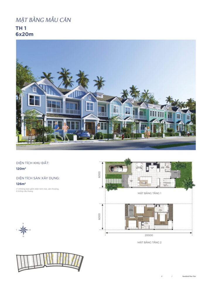 Mẫu nhà phố 6x20 florrida 2 novaworld phan thiết