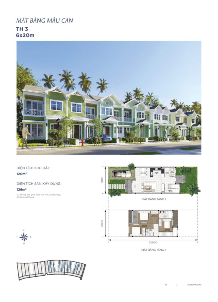 Mẫu nhà phố 6x20 florrida 2 novaworld phan thiết