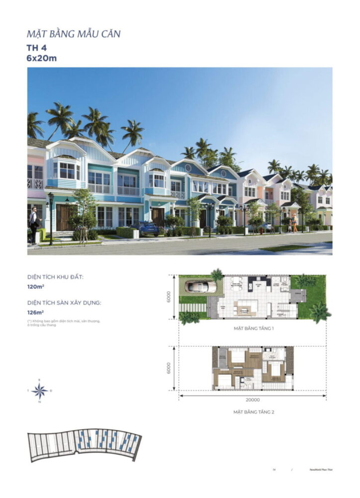 Mẫu nhà phố 6x20 florrida 2 novaworld phan thiết