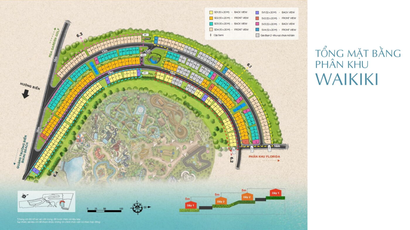 mặt bằng phân khu Waikiki