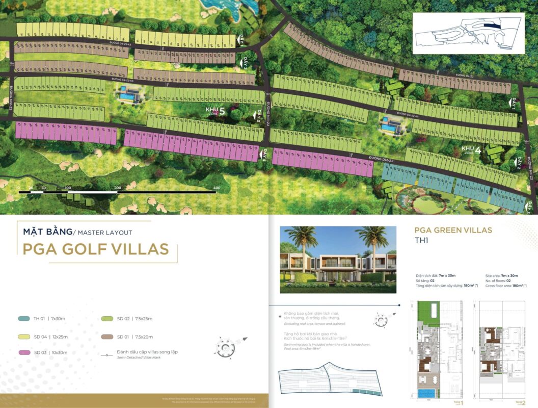 Mặt bằng PGA Villas golf