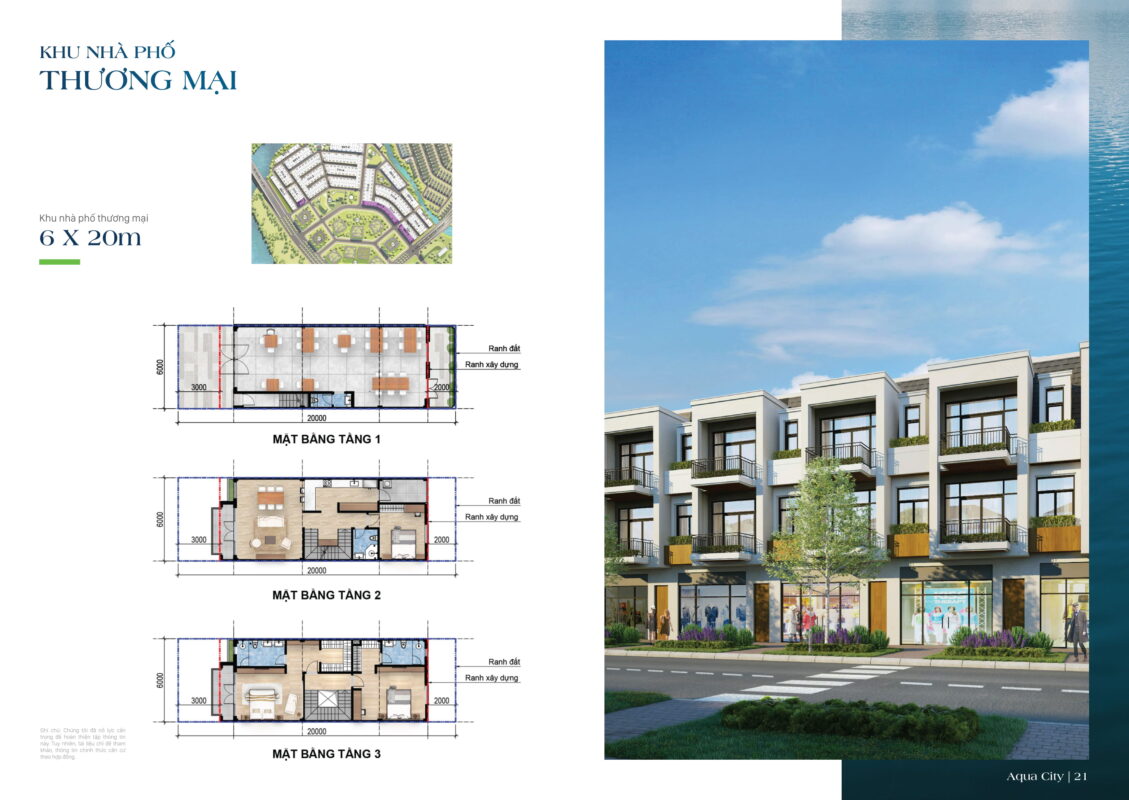 mẫu nhà nhà phố thương mại shophouse khu the suite sun harbor 2 Aqua City