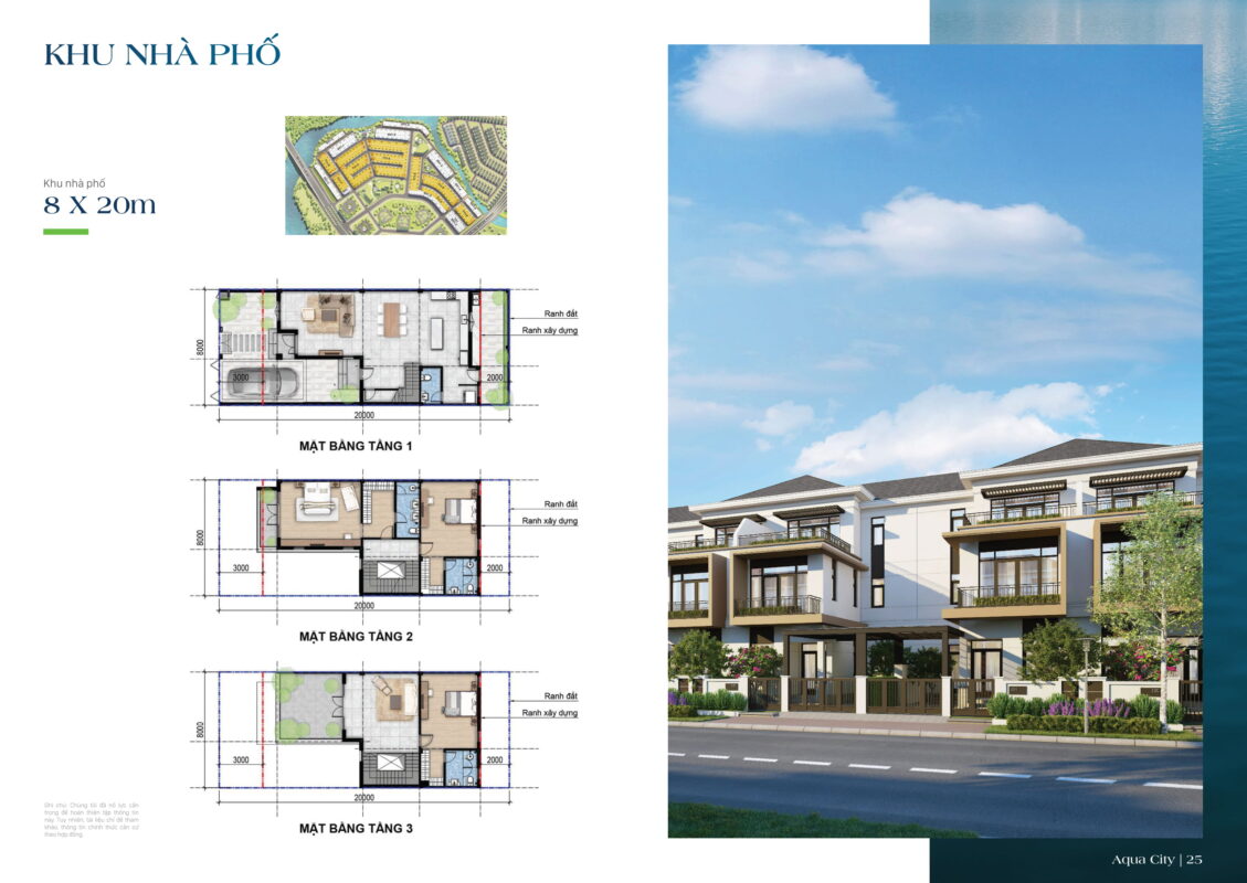 mẫu nhà nhà phố khu the suite sun harbor 2 Aqua City