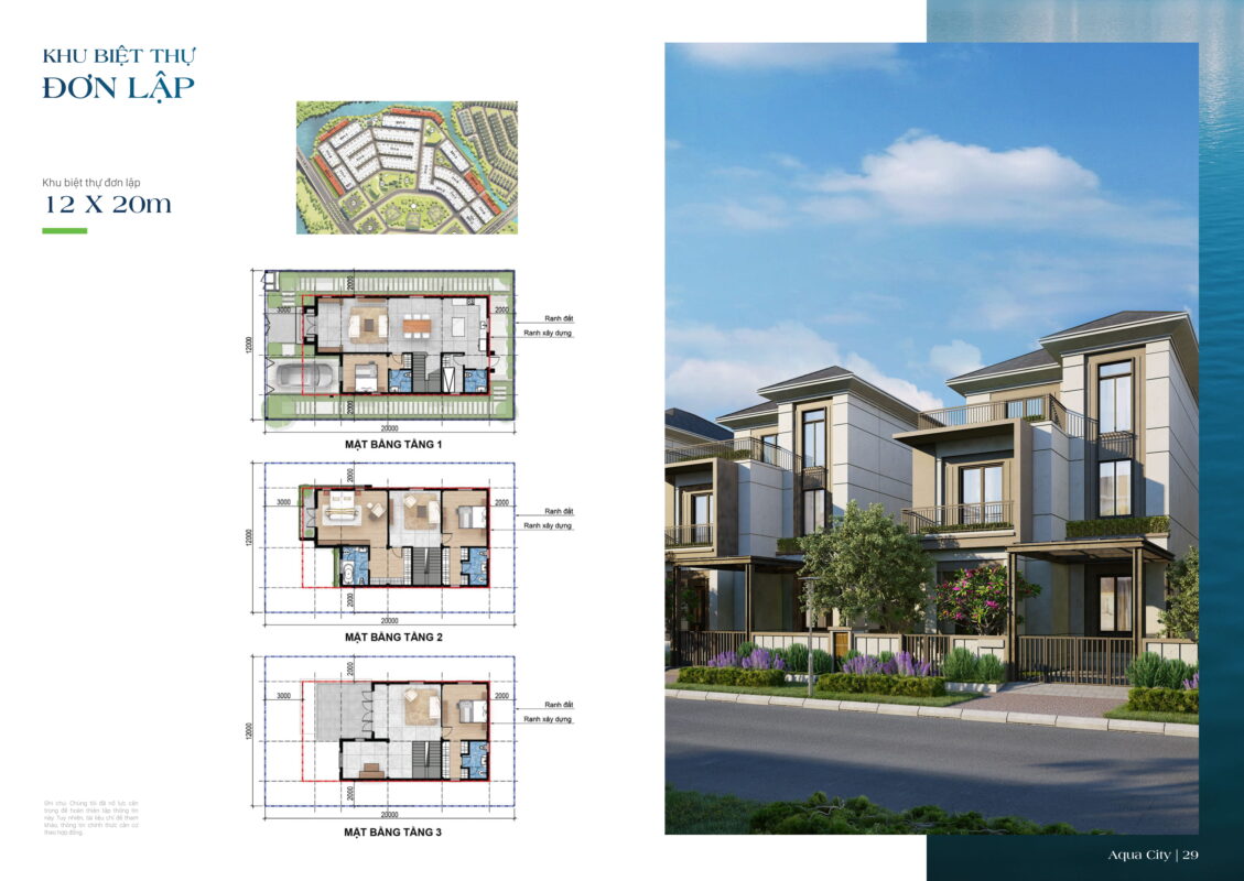 mẫu nhà biệt thự đơn lập khu the suite sun harbor 2 Aqua City