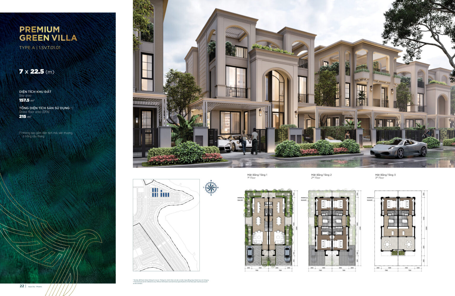 Mâu nhà Biệt thự song lập Đảo Phượng Hoàng 7x25 - Phoenix Central