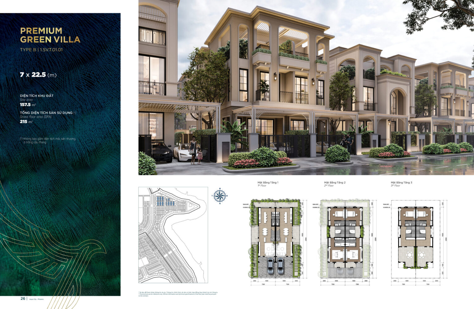 Biệt thự song lập Đảo Phượng Hoàng 7x22.5 - Phoenix Central