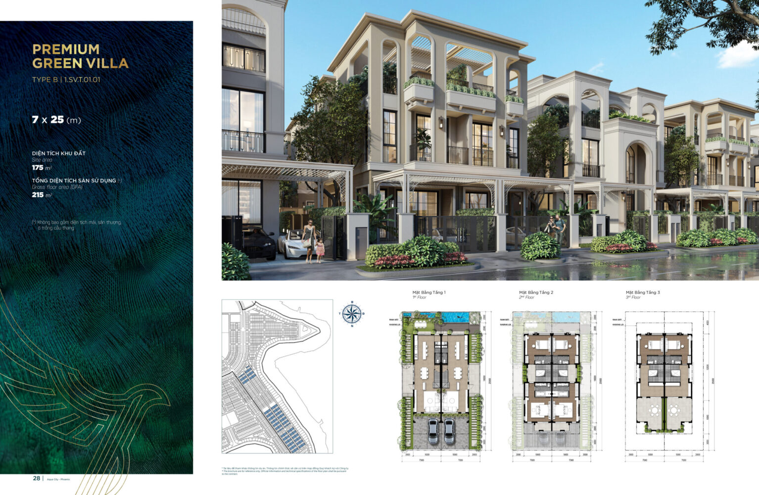 Biệt thự song lập Đảo Phượng Hoàng 7x22.5 - Phoenix Central