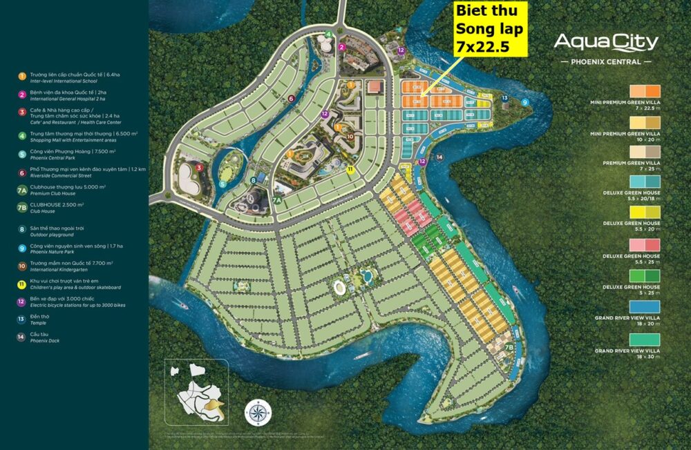 Biệt thự song lập Đảo Phượng Hoàng 7x22.5 - Phoenix Central