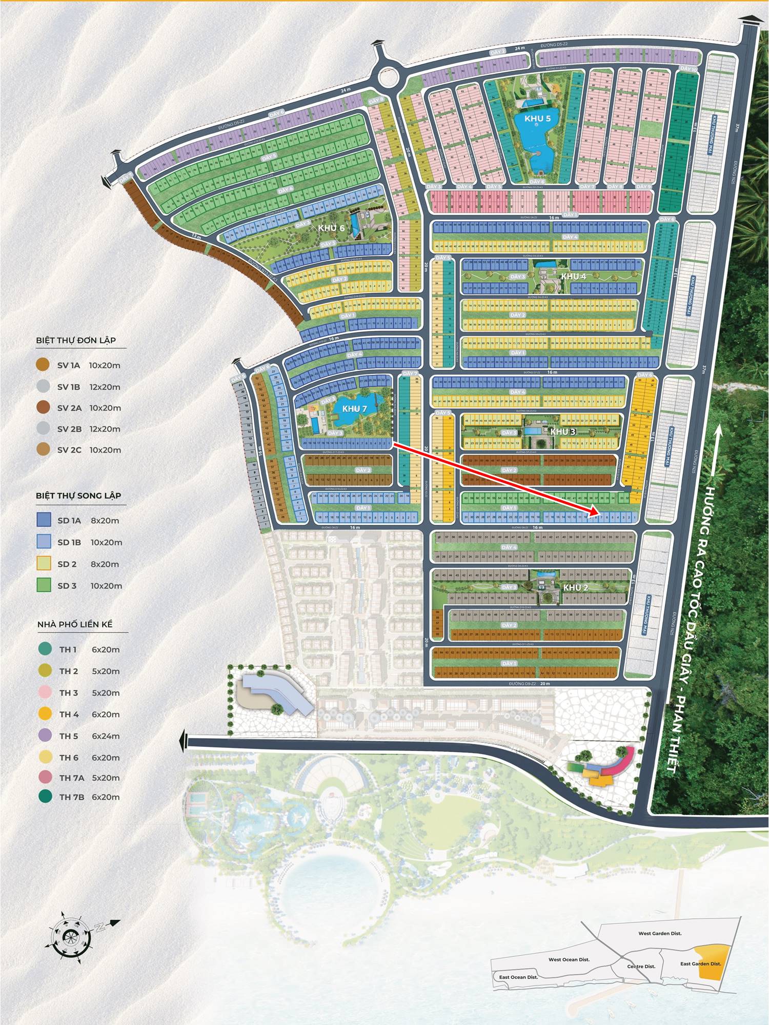 I.Vị trí căn Novaworld Phan Thiết Biệt thự Florida 1 căn 1.3-1.07