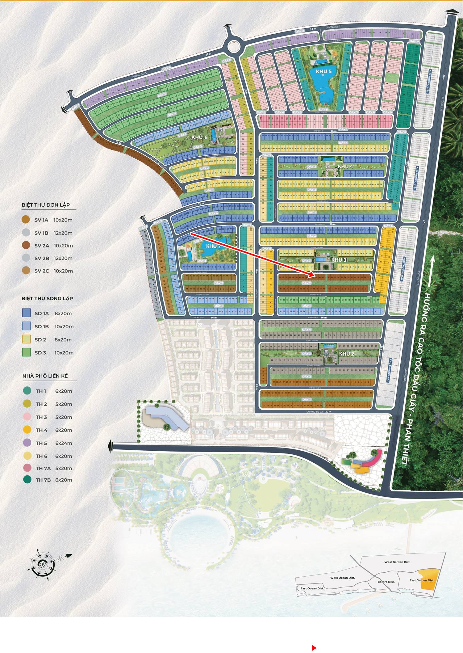 I.Vị trí căn Novaworld Phan Thiết Biệt thự Florida 1 căn 1.3-2.43