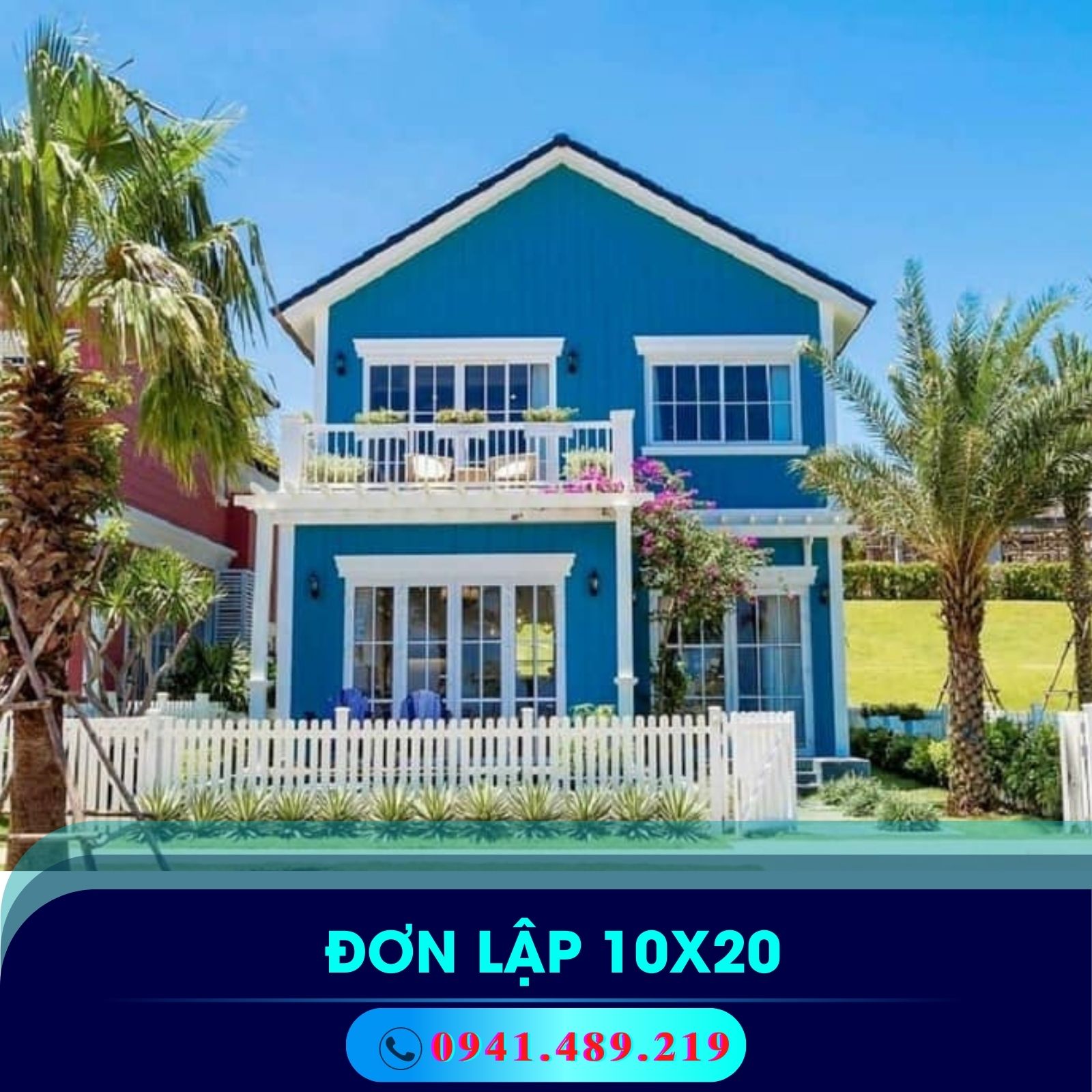 Mẫu nhà căn Novaworld Phan Thiết Biệt thự Florida 1 căn 10x20