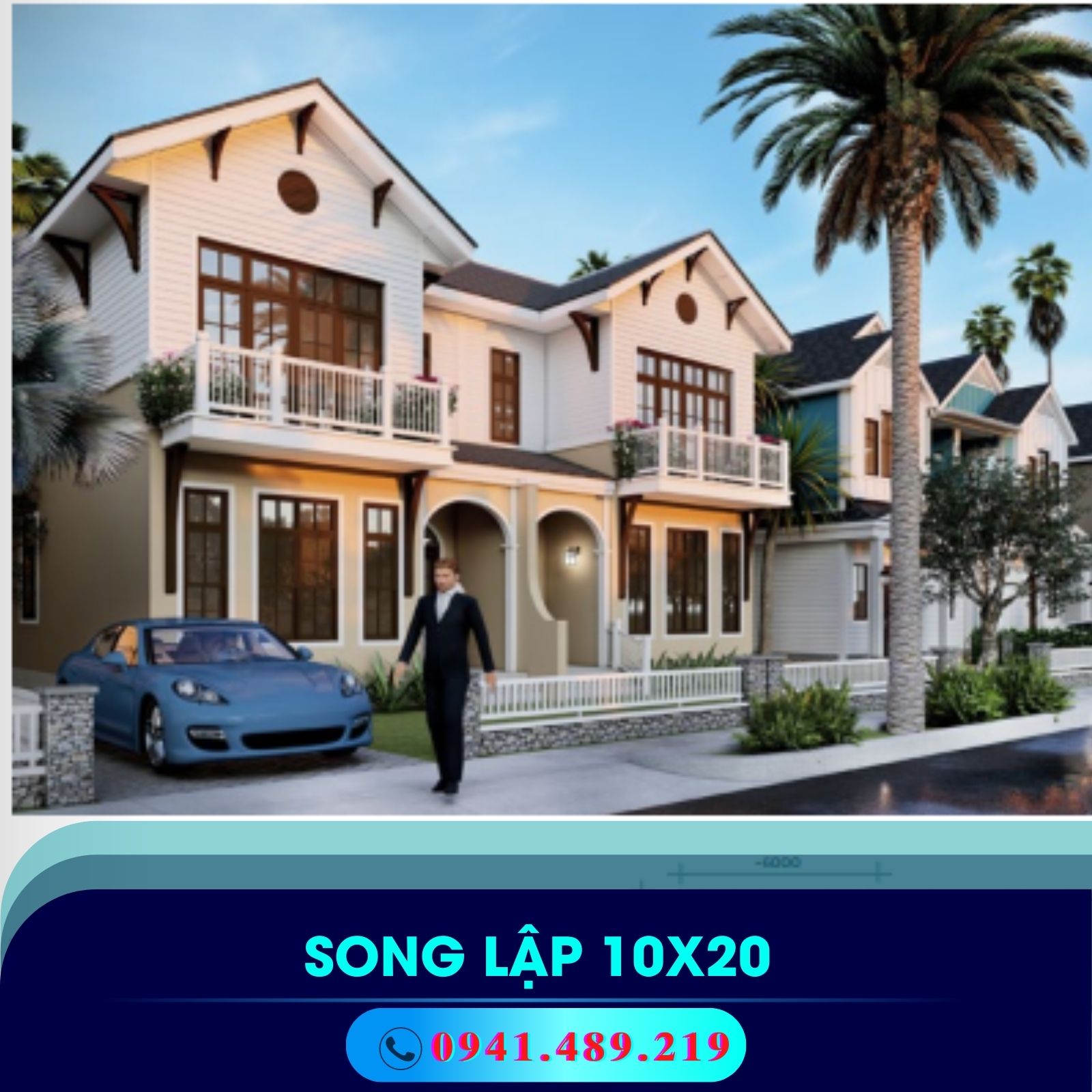 mẫu nhà biệt thự song lập 10x20 novaworld phan thiết