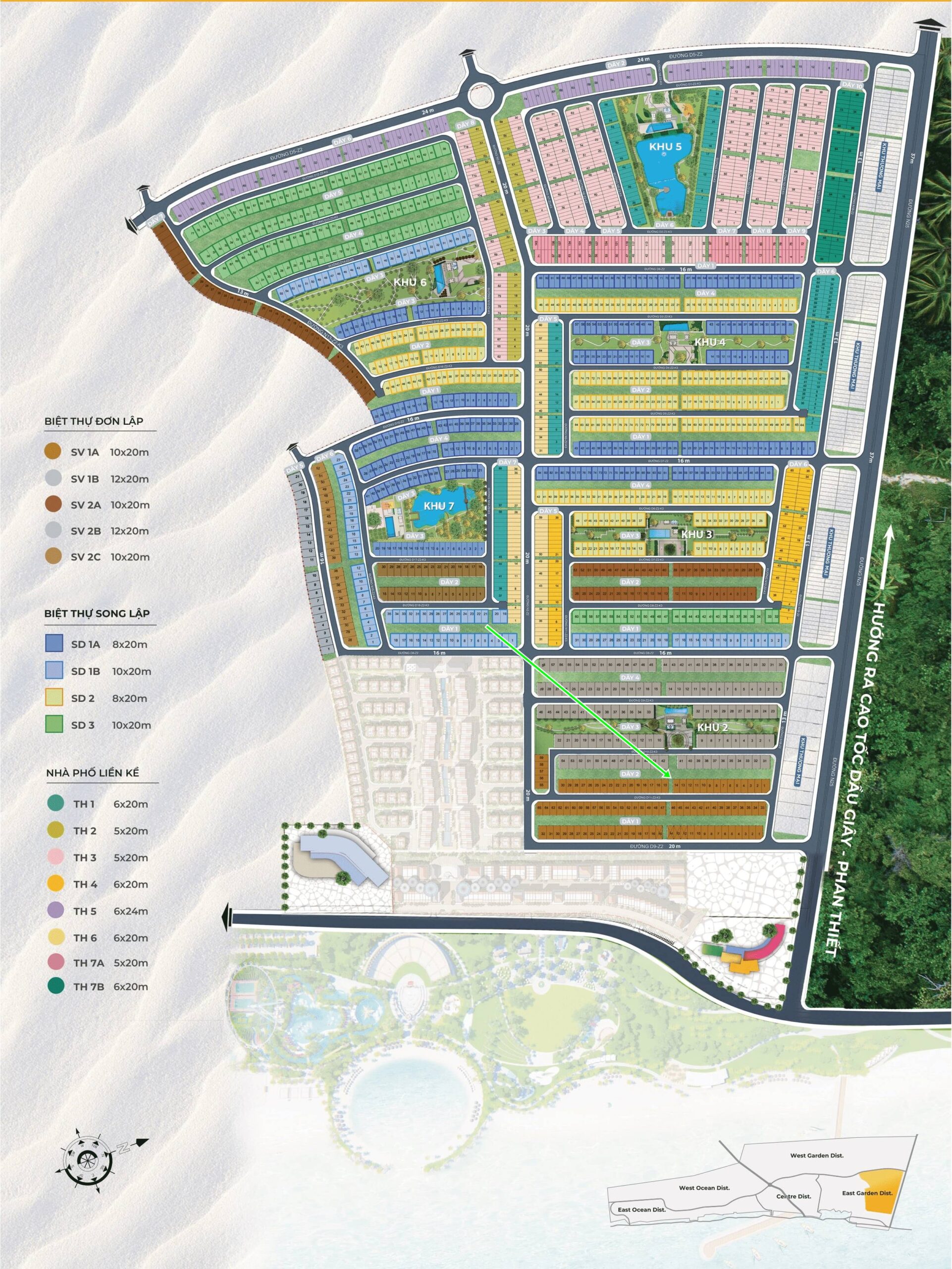 Vị trí căn Novaworld Phan Thiết nhà phố Florida 1 căn 1.2-2.14